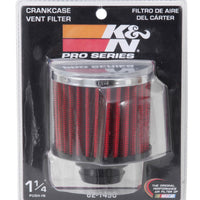 K&N Engineering Rubber Base Chrome Top Push-In Crankcase Vent Filter 3in OD x 2-1/2in H. - Air Filters