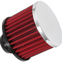 K&N Engineering Rubber Base Chrome Top Push-In Crankcase Vent Filter 3in OD x 2-1/2in H. - Air Filters