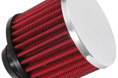 K&N Engineering Rubber Base Chrome Top Push-In Crankcase Vent Filter 3in OD x 2-1/2in H. - Air Filters