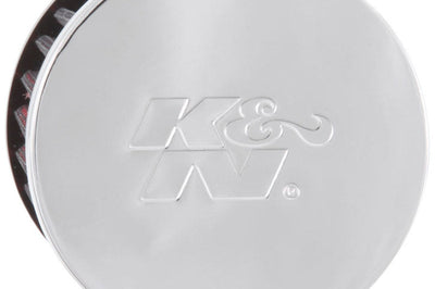 K&N Engineering Rubber Base Chrome Top Push-In Crankcase Vent Filter 3in OD x 2-1/2in H. - Air Filters