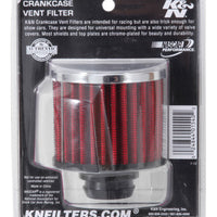 K&N Engineering Rubber Base Chrome Top Push-In Crankcase Vent Filter 3in OD x 2-1/2in H. - Air Filters