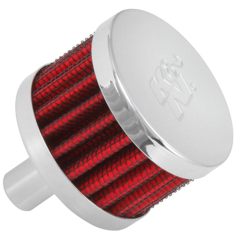 K&N Engineering Steel Base Chrome Top Crankcase Vent Filter 1/2in. / 2in. OD / 1-1/2in. Height - Air Filters