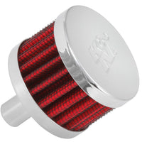 K&N Engineering Steel Base Chrome Top Crankcase Vent Filter 1/2in. / 2in. OD / 1-1/2in. Height - Air Filters