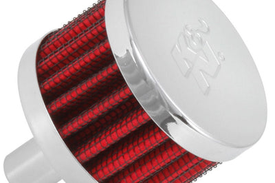 K&N Engineering Steel Base Chrome Top Crankcase Vent Filter 1/2in. / 2in. OD / 1-1/2in. Height - Air Filters