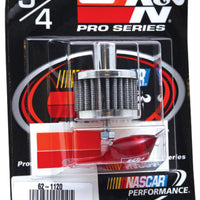 K&N Engineering Steel Base Chrome Top Crankcase Vent Filter 3/4in OD / 2in / 1-1/2in H Stud Mount - Air Filters