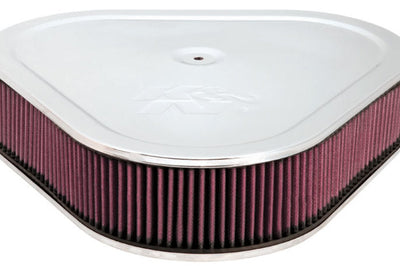 K&N Engineering Triangle Air Cleaner Assembly - Red - Size 14in - 5.125in Neck Flange x 3in Height - Intake Systems