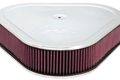 K&N Engineering Triangle Air Cleaner Assembly - Red - Size 14in - 5.125in Neck Flange x 3in Height - Intake Systems