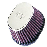 K&N Engineering Uni Chrome Oval Tapered Filter 2.125in FlgID x 4inB OL 3inB OW 3inT 2inT 2.75in H - Misc Powersports