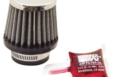 K&N Engineering Universal Chrome Filter 1 3/8 inch FLG / 2 1/2 Base / Top / 1/4 Height - Misc Powersports