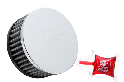 K&N Engineering Universal Chrome Filter 2 1/2 inch O/S FLG / 4 OD / Height - Air Filters
