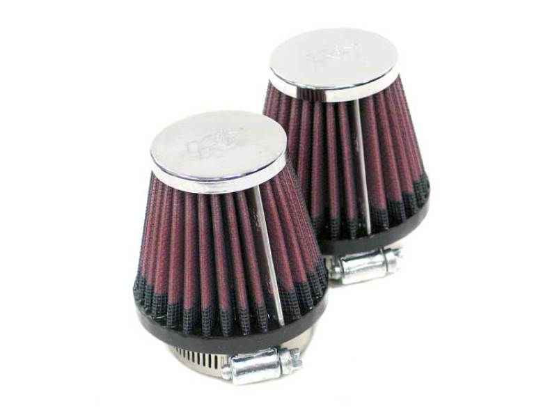 K&N Engineering Universal Chrome Filter 2.25in Flange / 3.5in Base / 2in Top / 4in Height - 2 Per Box - Air Filters