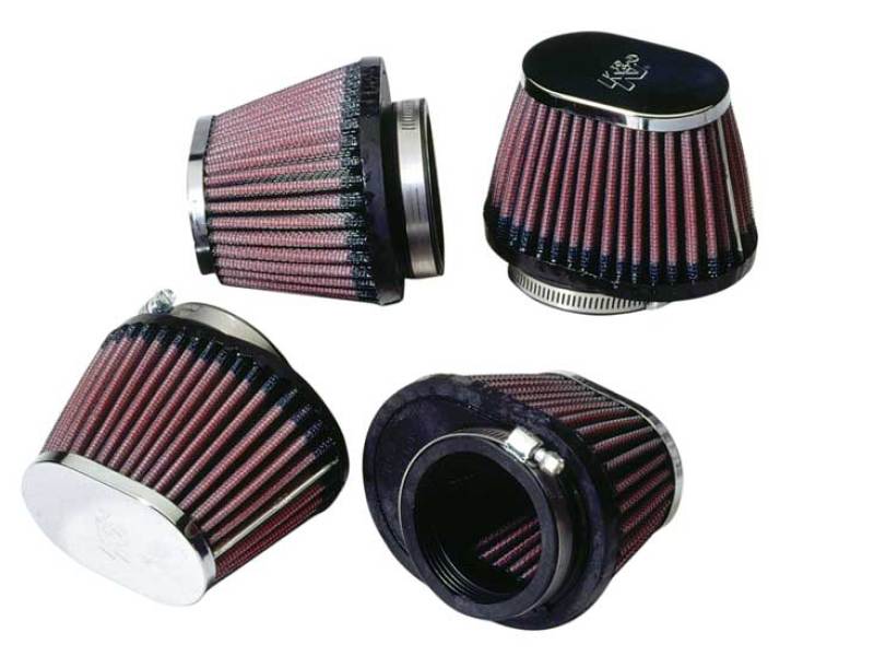 K&N Engineering Universal Chrome Oval Tapered Filter 2.125inFlgID x 4inBOL 3inBOW 3inTOL 2inTOW 2.75inH - Air Filters