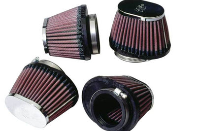 K&N Engineering Universal Chrome Oval Tapered Filter 2.125inFlgID x 4inBOL 3inBOW 3inTOL 2inTOW 2.75inH - Air Filters