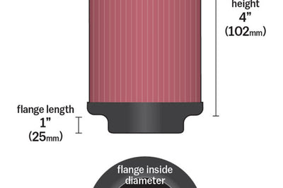 K&N Engineering Universal Rubber Filter 2.5 inch 5 Degree FLG 3.5 OD 4 Height - Air Filters