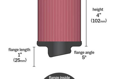 K&N Engineering Universal Rubber Filter 3 inch 5 Degree FLG 4 1/2 OD Height - Air Filters