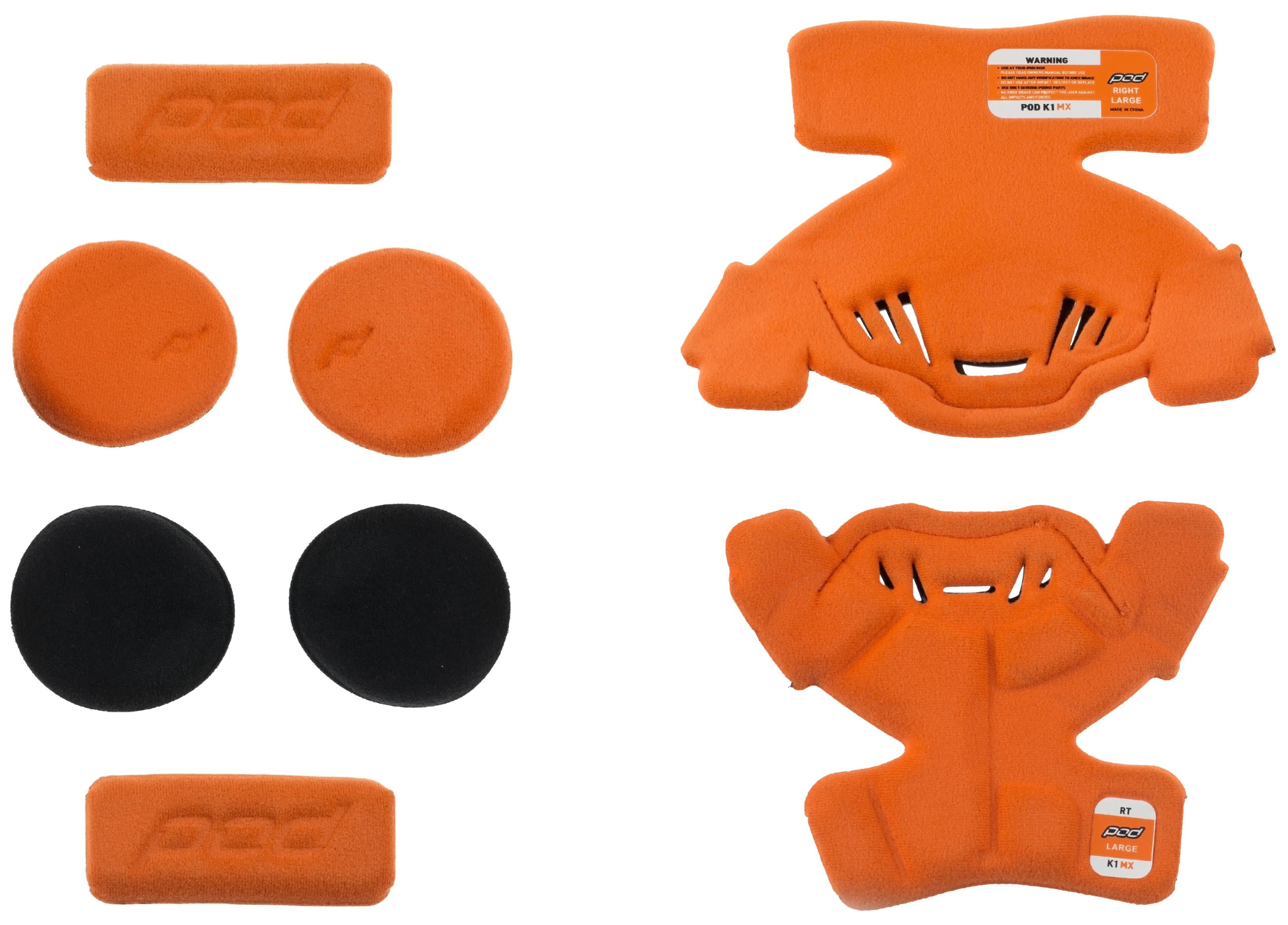 Pod K1 Knee Brace Pad Set Orange Ym (right) - Youth Large - Apparel Collection