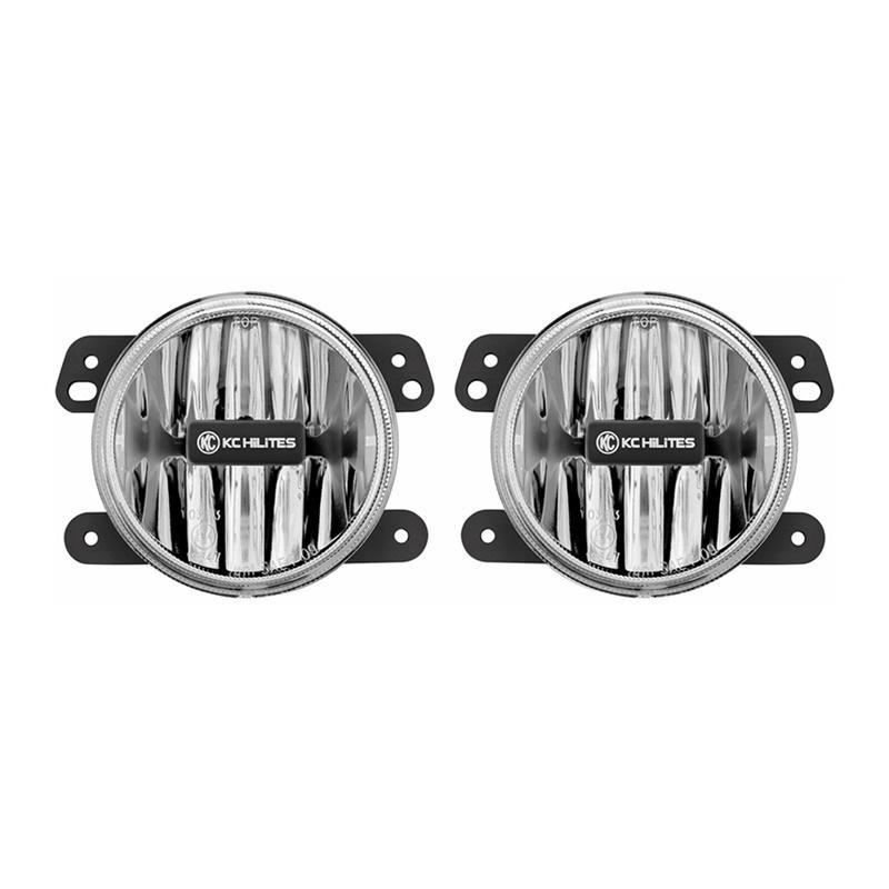 KC HiLiTES 10-18 Jeep JK 4in. Gravity G4 LED Light 10w SAE/ECE Clear Fog Beam (Pair Pack System) - Lights