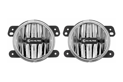 KC HiLiTES 10-18 Jeep JK 4in. Gravity G4 LED Light 10w SAE/ECE Clear Fog Beam (Pair Pack System) - Lights
