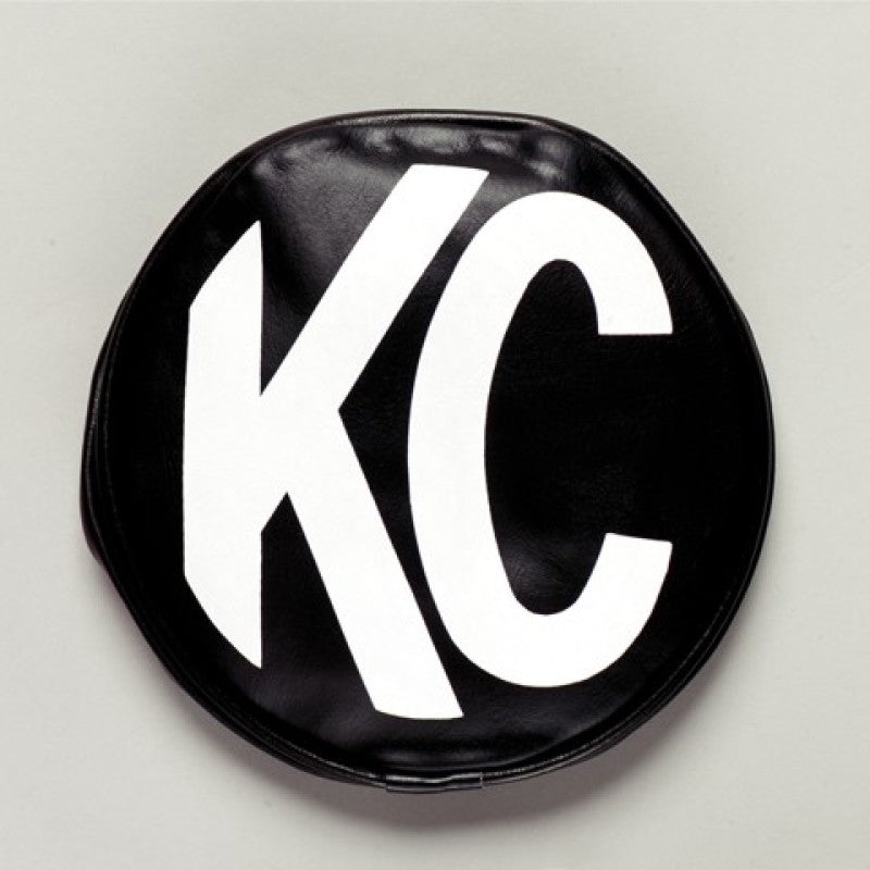 KC HiLiTES 6in. Round Soft Cover (Pair) - Black w/White Logo - Lights