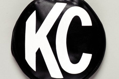KC HiLiTES 6in. Round Soft Cover (Pair) - Black w/White Logo - Lights