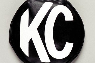 KC HiLiTES 6in. Round Soft Cover (Pair) - Black w/White Logo - Lights