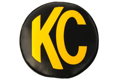 KC HiLiTES 6in. Round Soft Cover (Pair) - Black w/Yellow Logo - Lights