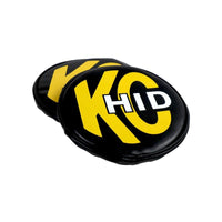 KC HiLiTES 8in. Round Soft Cover HID (Pair) - Black w/Yellow Brushed Logo - Lights