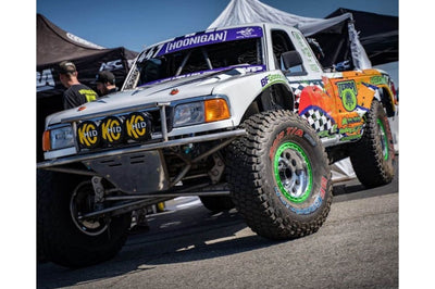 KC HiLiTES 8in. Round Soft Cover HID (Pair) - Black w/Yellow Brushed Logo - Lights