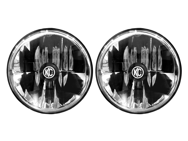 KC HiLiTES 97-06 Jeep TJ/Univ. 7in. Gravity LED H4 DOT Approved Replac. Headlight (Pair Pack System) - Lights