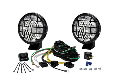 KC HiLiTES Apollo Pro 5in. Halogen Light 55w Fog Beam (Pair Pack System) - Black - Lights