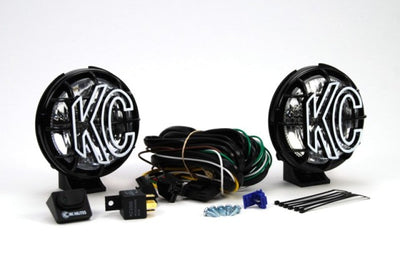 KC HiLiTES Apollo Pro 5in. Halogen Light 55w Spread Beam (Pair Pack System) - Black - Lights