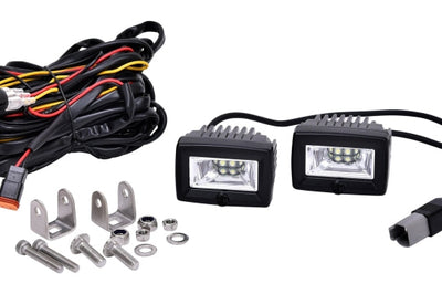 KC HiLiTES C-Series 2in. C2 LED Light 20w Area Flood Beam (Pair Pack System) - Black - Lights