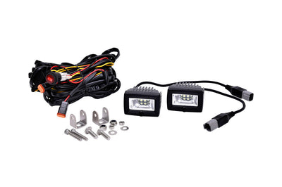 KC HiLiTES C-Series 2in. C2 LED Light 20w Area Flood Beam (Pair Pack System) - Black - Lights