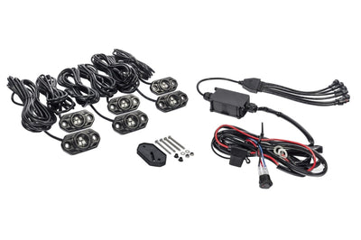 KC HiLiTES C-Series RGB LED Rock Light Kit (Incl. Wiring) - Set of 6 - Lights