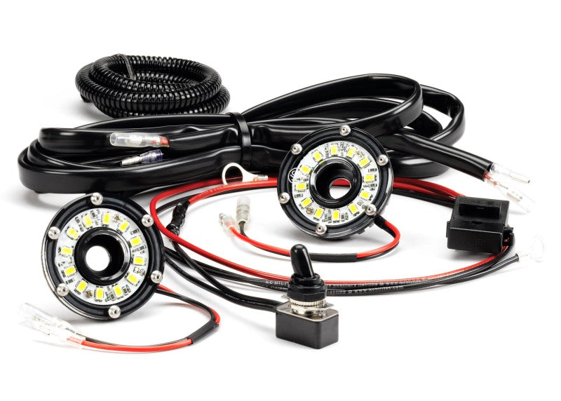 KC HiLiTES Cyclone 2in. LED Universal Under Hood Lighting Kit (Incl. 2 Lights/Switch/Wiring) - Lights
