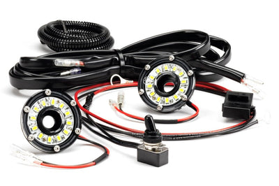 KC HiLiTES Cyclone 2in. LED Universal Under Hood Lighting Kit (Incl. 2 Lights/Switch/Wiring) - Lights