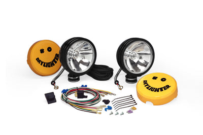 KC HiLiTES Daylighter 6in. Halogen Light 100w Spot Beam (Pair Pack System) - Black SS - Lights