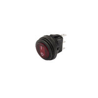 KC HiLiTES Illuminated LED 10A Round Rocker Light Switch - Red - Lights