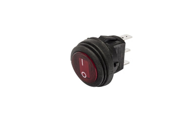 KC HiLiTES Illuminated LED 10A Round Rocker Light Switch - Red - Lights