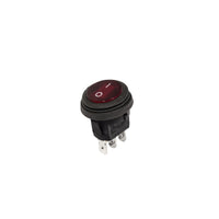 KC HiLiTES Illuminated LED 10A Round Rocker Light Switch - Red - Lights