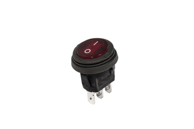 KC HiLiTES Illuminated LED 10A Round Rocker Light Switch - Red - Lights