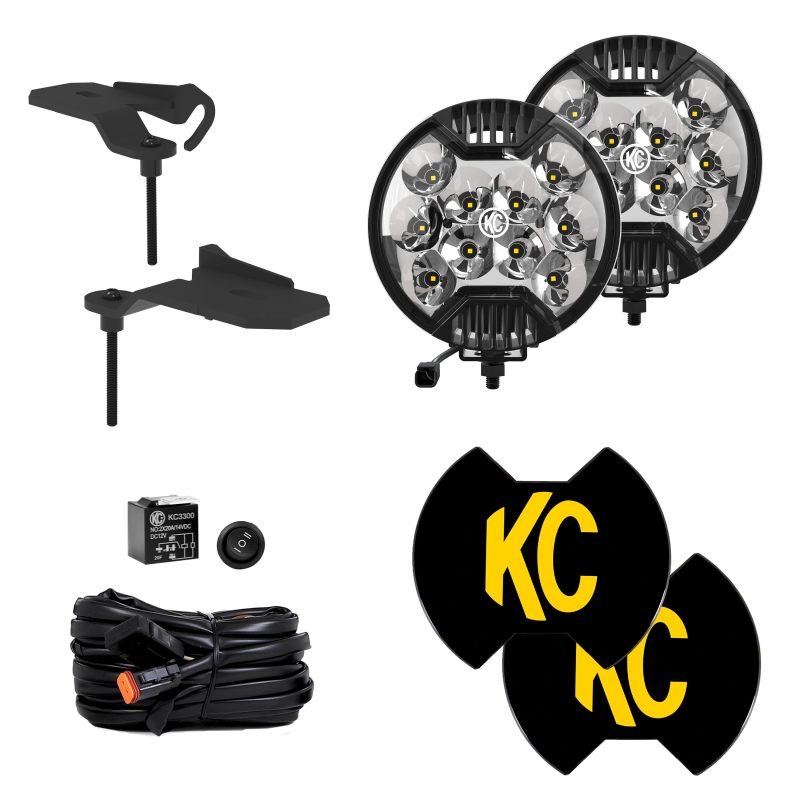 KC HiLiTES Jeep 392/Mojave SlimLite LED 2-Light Sys Ditch Light Kit - Lights