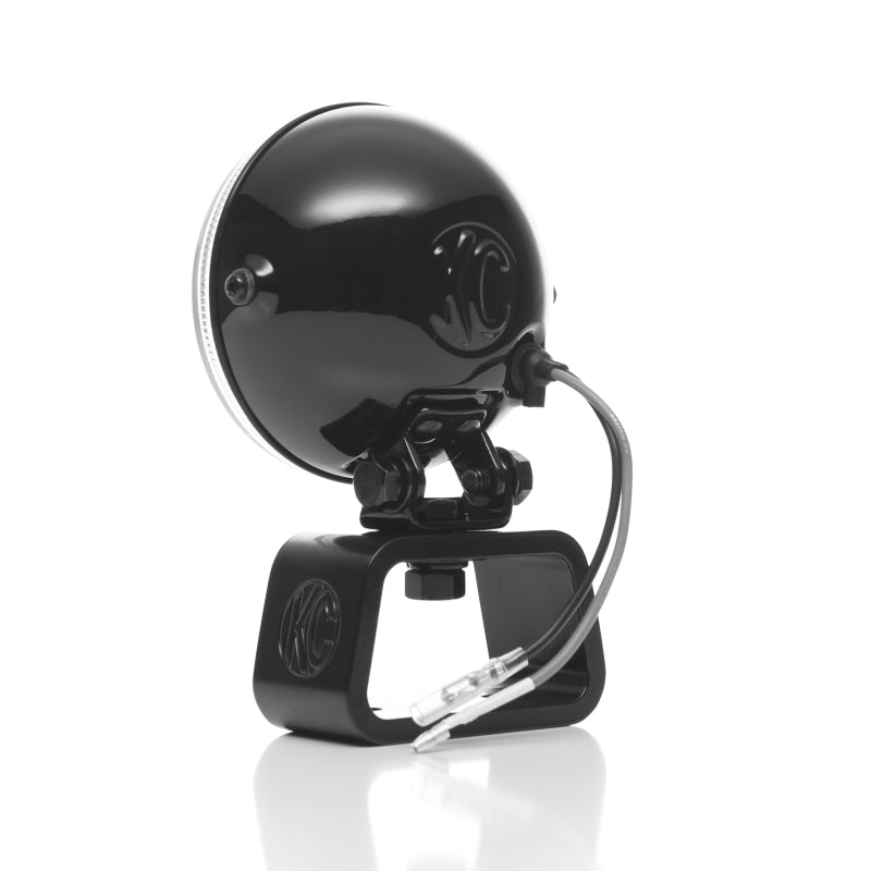KC HiLiTES Rally 400 4in. Round Halogen Light 55w Spread Beam (Pair Pack System) - Black - Lights