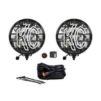 KC HiLiTES SlimLite 6in. LED Light 50w Spot Beam (Pair Pack System) - Black - Lights