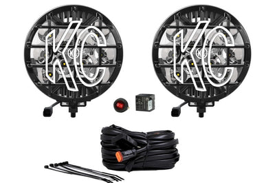 KC HiLiTES SlimLite 6in. LED Light 50w Spot Beam (Pair Pack System) - Black - Lights
