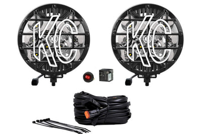 KC HiLiTES SlimLite 6in. LED Light 50w Spot Beam (Pair Pack System) - Black - Lights
