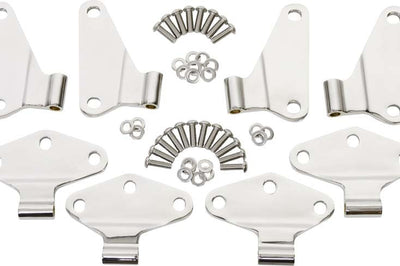 Kentrol 07 18 Jeep Wrangler JK Body Door Hinge Set 8 Pieces 4 Polished Silver Exterior Styling