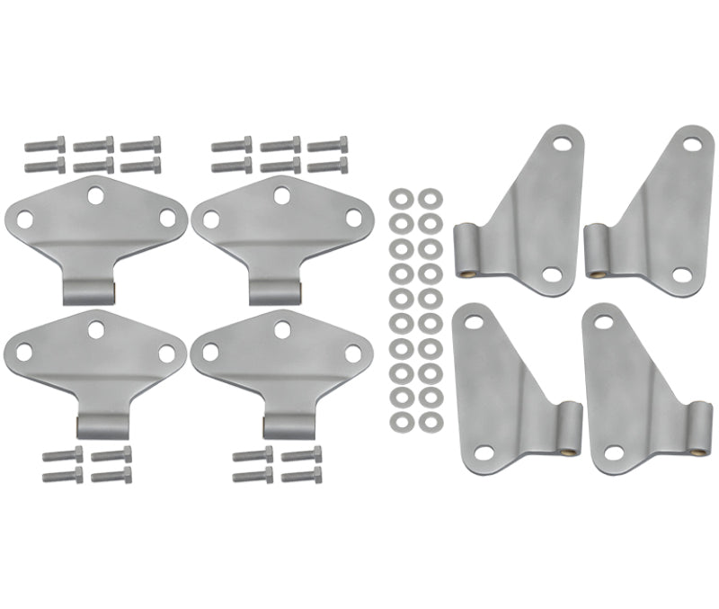 Kentrol 07 18 Jeep Wrangler JK Body Door Hinge Set 8 Pieces 4 Bare Grey Exterior Styling