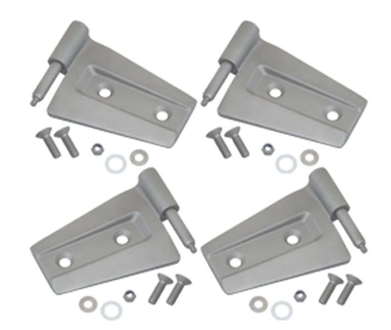 Kentrol 07 18 Jeep Wrangler JK Door Hinge Set 4 Pieces 2 Bare Grey Exterior Styling