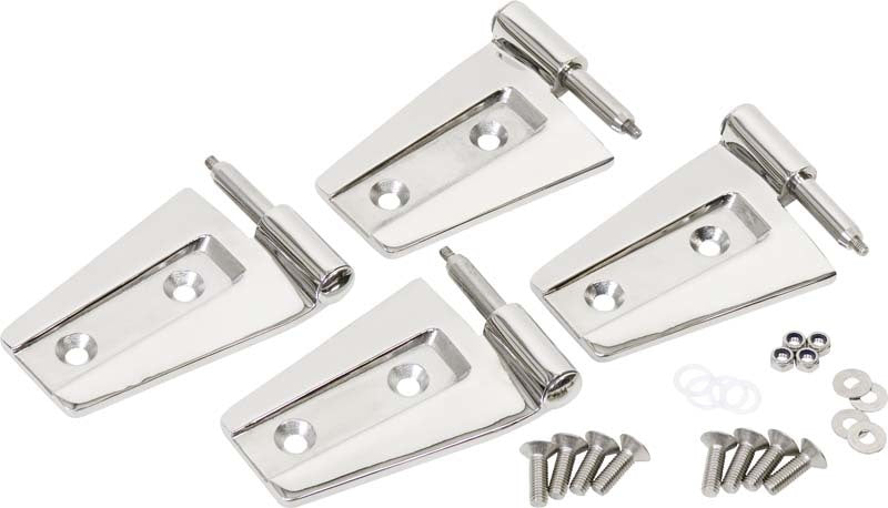 Kentrol 07 18 Jeep Wrangler JK Door Hinge Set 4 Pieces 2 Polished Silver Exterior Styling